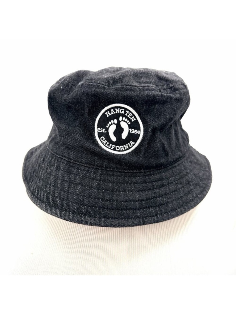 Hang Ten California Headwear Beach Black Denim Bucket Hat Mens One Size